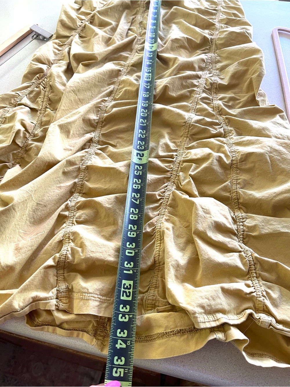 XCVI Gored Mustard Ruched Maxi Skirt - Picture 4 of 4